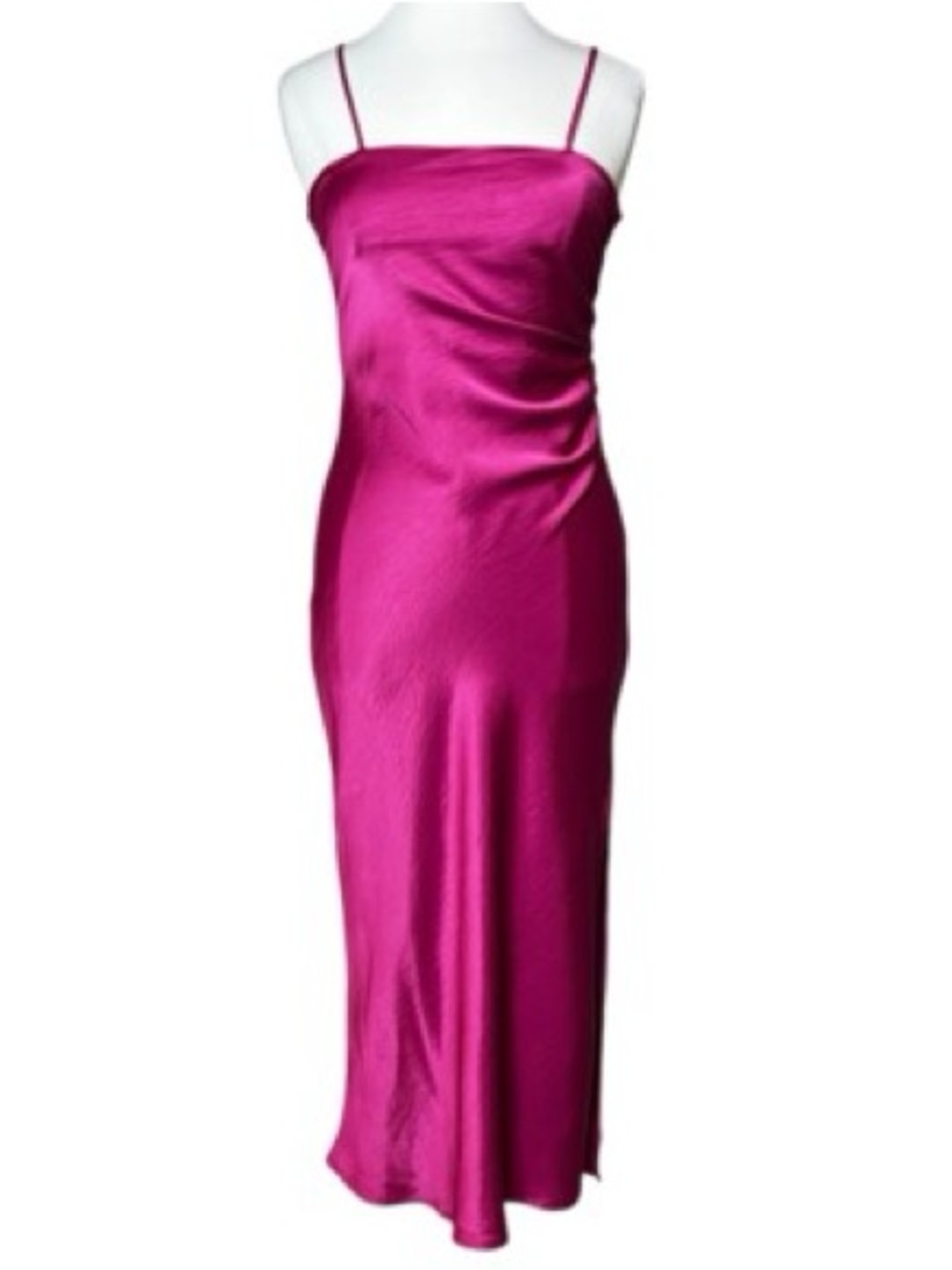 House of Harlow 1960 Wine Satin Spaghetti-Strap Maxi Dress